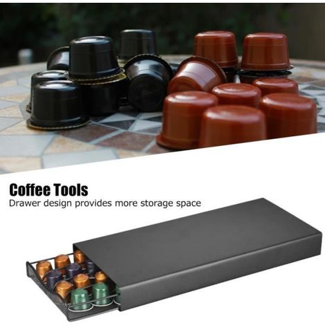 Support à capsules de café de ménage Porte-capsule de café 40 porte-dosettes de café Tiroir à capsules de café 37.5 x 18.5 x 6cm (1/4)