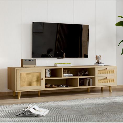 Mueble TV ratán para 70 pulgadas con almacenaje HAVRYA (1/5)