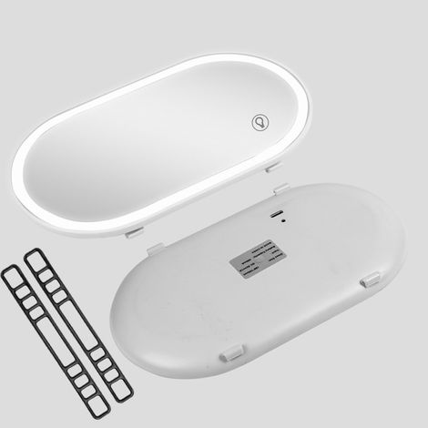 Pare-soleil voiture miroir avec LED interrupteur tactile verre HD miroir cosmétique universel pare-soleil gris clair (1/2)