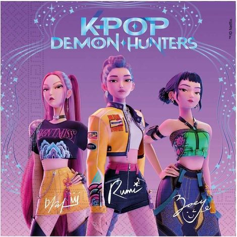 Servilletas de papel K-pop Demon Hunters 33x33 20 unidades