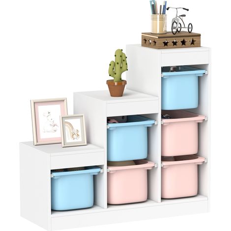 AIYAPLAY 3-Layer Kids Toy Storage Unit with 6 Removable Bins, Multi-colour (1/5)