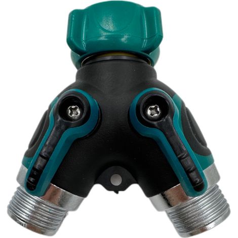 The quick-connect double distributor features an external tap with a separate switch, allowing for the easy connection of two water lines for simultaneous irrigation.--DTEKGAZ