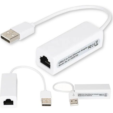 USB 2.0 Ethernet-Adapter 100 Mbit/s RJ-45 LAN USB-A-Adapter (1/5)