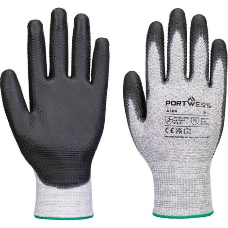 Guante de punto de diamante galga 13 sin costuras PU (12 pares) A124 XXXL Gris