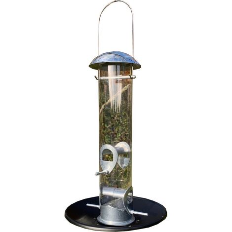 Heavy Duty Aluminium Bird Seed Feeder with Seed Catcher Tray