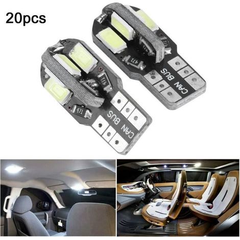 HURRISE ampoule LED 20pcs 8LED ampoule de coin côté voiture pour Canbus T10 194168 W5W 5730 (1/4)