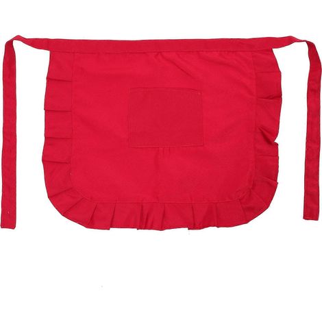 Tablier mi-long pratique pour la cuisine et les restaurants (1 pièce)-53X43X0.2CM-Red (1/3)