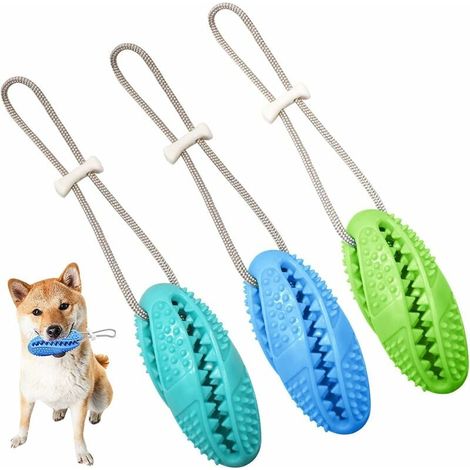 Dog Toothbrush Stick - TPR Chew Toy Treat Dispenser - For Small And Medium Dogs - 3 Pieces (1/4)