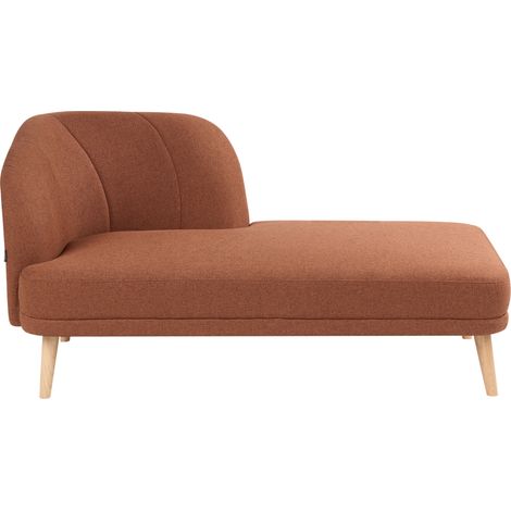 Chaise longue de tela de poliéster estilo tradicional muebles de sala de estar marrón dorado izquierdo Tanlay