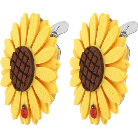 2pièces Embrasses De Rideaux à Fleurs Jaunes Boucle De Rideau à Clip Sangle De Fixation Exquise pour Intérieur (1/4)