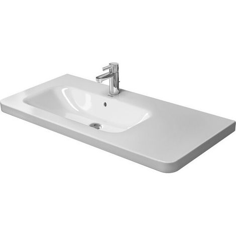 Lavabo meuble Duravit DURASTYLE vasque gauche sans trop plein plage de robinettrie 1000x480mm blanc