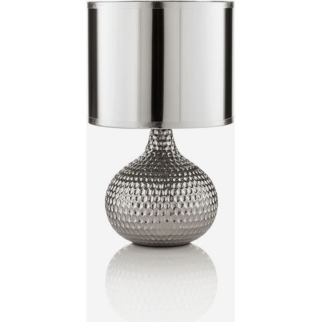 Lampada da tavolo in ceramica con paralume PVC Seronda - Silver