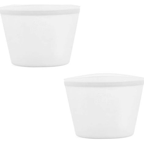 Bolsas de silicona para almacenar alimentos (2 unidades), Bolsas multifuncionales para almacenar alimentos, Sin BPA, 500 ml, Color azul (1/5)