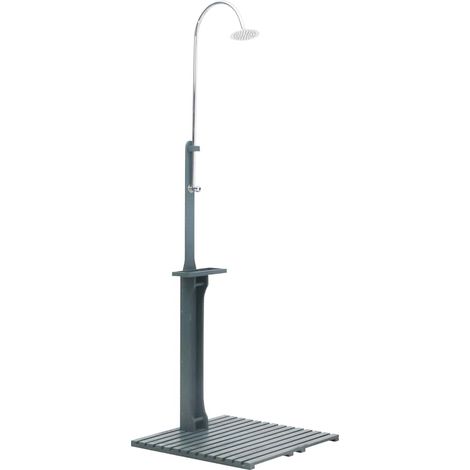 vidaXL Ducha de jardín de madera gris antracita (1/5)