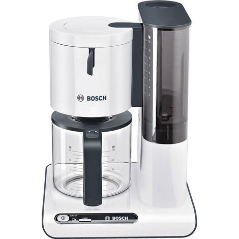 Cafetière à dosettes Bosch TKA8011 – 1 160 W – Capacité 10-15 tasses – Couleur blanche – Idéale pour café filtre (1/8)