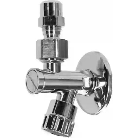 RUBINETTO SOTTOLAVABO A VITONE IN OTTONE CROMATO CON FILTRO E SNODO - 1/2 - AER