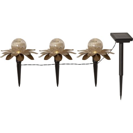 LED-Solar-Dekoration "Lilly", 3 Blumen, gold (1/5)