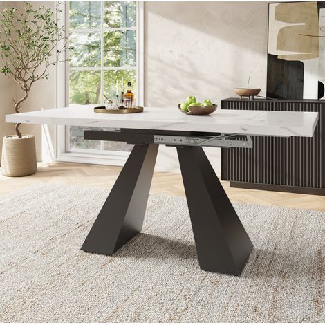 tavolo pranzo allungabile 99-159 cm marmo bianco OKMYHOME (1/5)