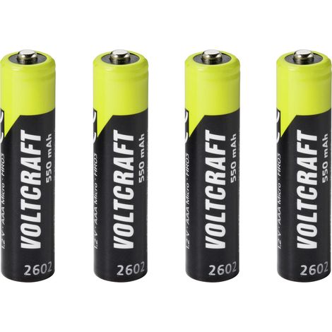 VOLTCRAFT Micro (AAA)-Akku NiMH 550 mAh 1.2 V Ready to use 4 St. (1/4)