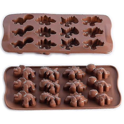 Moule à chocolat dinosaure antiadhésif, 4 moules à 12 cavités, 4 pièces. (1/5)