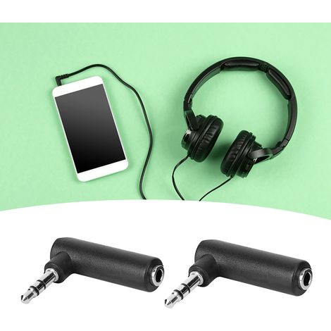 10 adaptateurs coudés 90° jack 3,5 mm mâle vers femelle pour casque et écouteurs stéréo (1/5)