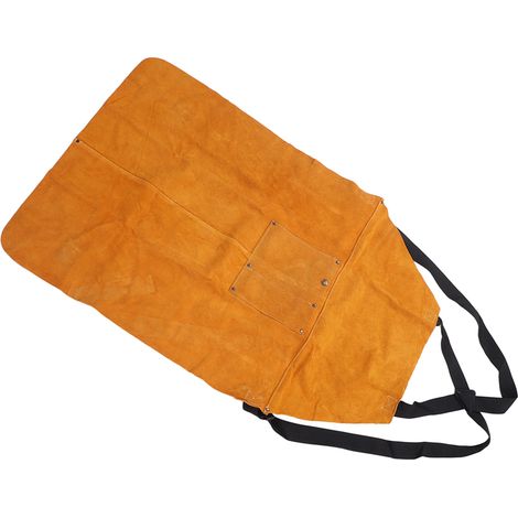 Tablier de soudage en cuir avec sangle réglable, anti-éclaboussures et ignifugé pour le travail de découpe (1/5)