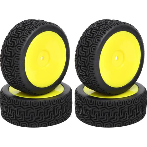 4 Pneus plats pour voiture RC 1/10, pièces de remplacement haute vitesse compatibles HSP/HPI, accessoires de roue de course (1/5)