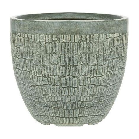 Fioriera Dean tonda de argilla gris Ø38 x H35 cm
