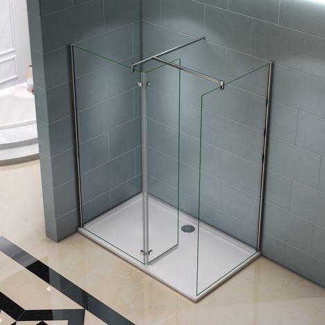 Paroi de douche 1000x1200x8mm AICA Sanitaire paroi de douche italienne verre anticalcaire différentes dimensions barre fixation 900mm 360degrés (1/5)