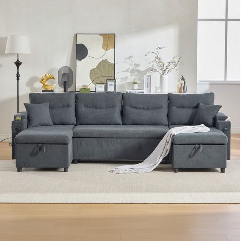 Divano 4 posti con doppia chaise longue contenitore OKMYHOME (1/5)