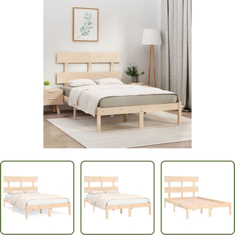 Sommier en bois - Cadre de lit sans matelas 160x200 cm bois massif (1/5)