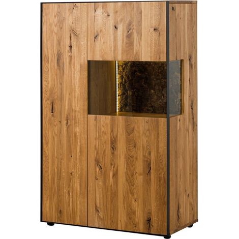 Highboard Wildeiche 89x45x140 natur geölt STARNBERG 01