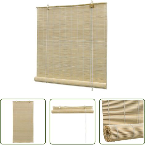 Store roulant - Store à rouleau bambou naturel 120x160 cm (1/5)