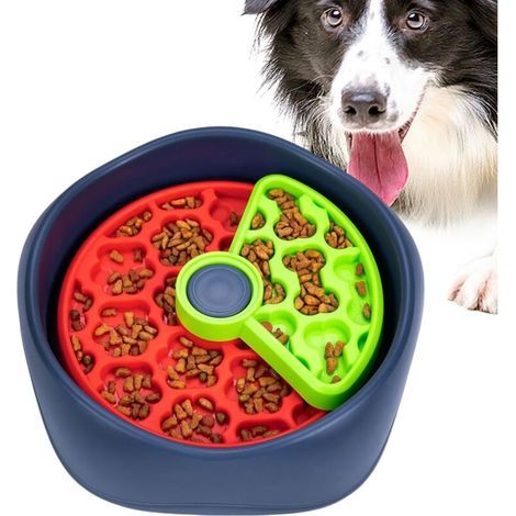 Distributeur de croquettes anti-étouffement pour chiens - Distributeur de friandises antidérapant - Distributeur de croquettes rotatif anti-étouffement à 3 niveaux pour chats, pour lécher les friandis (1/4)