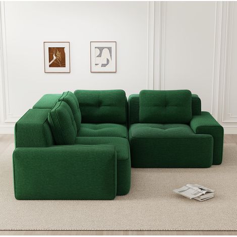 divano seduta modulare antiscivolo tessuto verde HAVRYA (1/5)