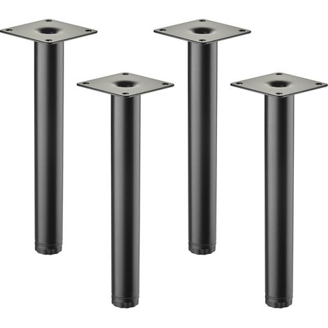 4 Stück SOTECH Möbelfüße LIMA Höhe 200 mm, Ø 25 mm Höhenverstellbar 10 mm schwarz matt Vitrinenfüße Sockelfüße Schrankfüße