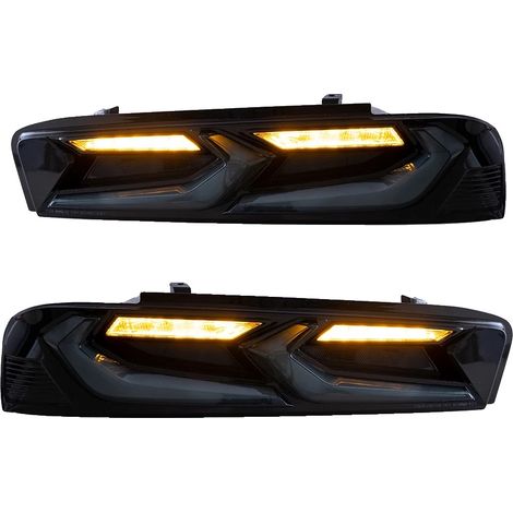 Conjunto de luces traseras, compatible con Chevrolet Camaro Vland, 2016-2018, intermitentes LED secuenciales, fácil instalación plug-and-play, ahumado, versión estándar-a (1/2)