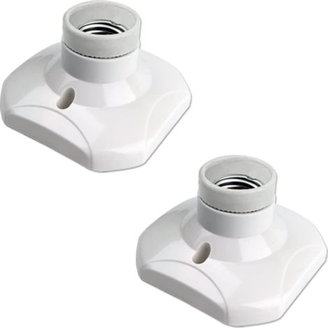 Ersandy – Douille de plafonnier E27 à vis – Support pour ampoule LED – Tension 230V – Matériau céramique et plastique ignifuge – Lot de 2