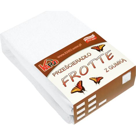 Sábana bajera ajustable Terry 90x200 blanca 001 KARO (1/2)