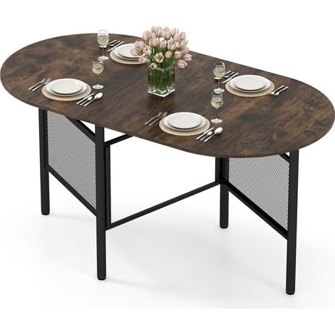 COSTWAY 150 CM Folding Dining Table Industrial Console Table for 6-8 People