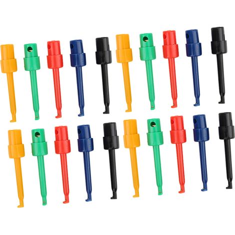 20 pinces crochets de test grandes pour multimètre électronique, accessoires de diagnostic, pince agrippante (1/5)