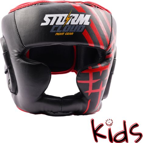 Casque de boxe StormCloud Lynx pour enfants, noir/rouge, taille S (1/5)