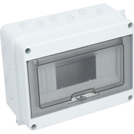 Boîtier de protection de distribution électrique extérieur à 8 circuits avec couvercle transparent, boîtier de distribution électrique en plastique