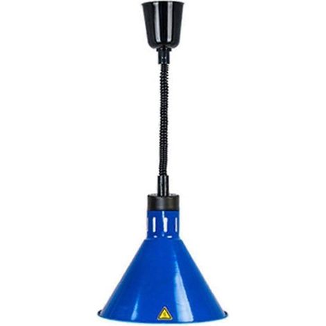 Speisenwärmerlampe, verstellbare Buffet-Wärmelampe mit Teleskopleuchte, einflammiges Design für Grill und Catering (Blau)