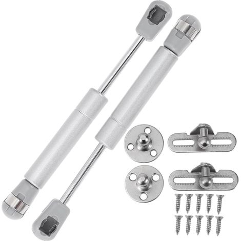 Lot de 2 vérins à gaz 150 mm - Ressorts à gaz 100N - En acier carbone argenté - Pour boîte à outils - Couvercle de boîte de rangement - Couvercle de porte d'armoire (1/5)