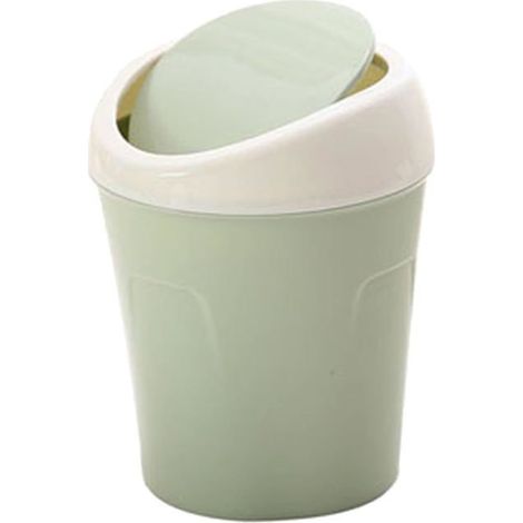Mini poubelle bureau compacte – Couvercle pivotant – Plastique – Pour espace travail, maison (1/5)
