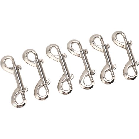 6 PCS Crochet Double Extrémité Robuste En Alliage De Zinc Mousqueton Déclencheur Pour Laisse Chien Porte-Clés Harnachement Cheval Utilisation Garage (1/5)