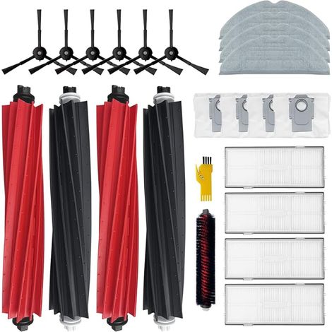 FOREHILLou Accessoires pour roborock S8 Pro Ultra Robot Aspirateur Pices de rechange 22 Packs 2 ensembles de brosses principales & 4 filtres & 6 brosses latrales & 4 serpillires & 4 sacs p (1/5)
