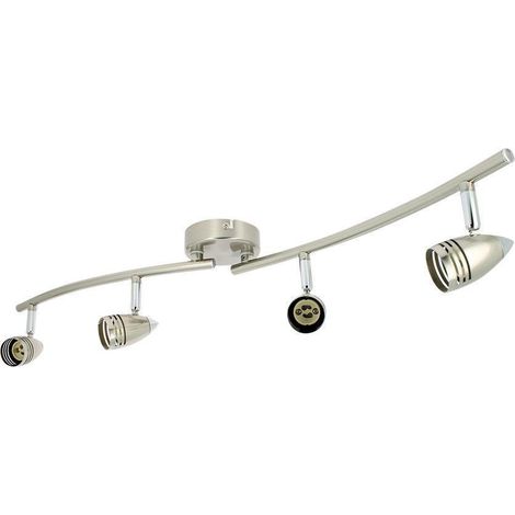 Arum Lighting – Plafonnier LED orientable 4 têtes GU10 – Longueur 700mm – Aluminium gris – Têtes orientables 90°/320° – IP20 intérieur