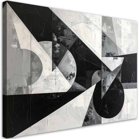 Stampe su Tela, Composizione astratta bianco e nero, 30x20 (1/5)